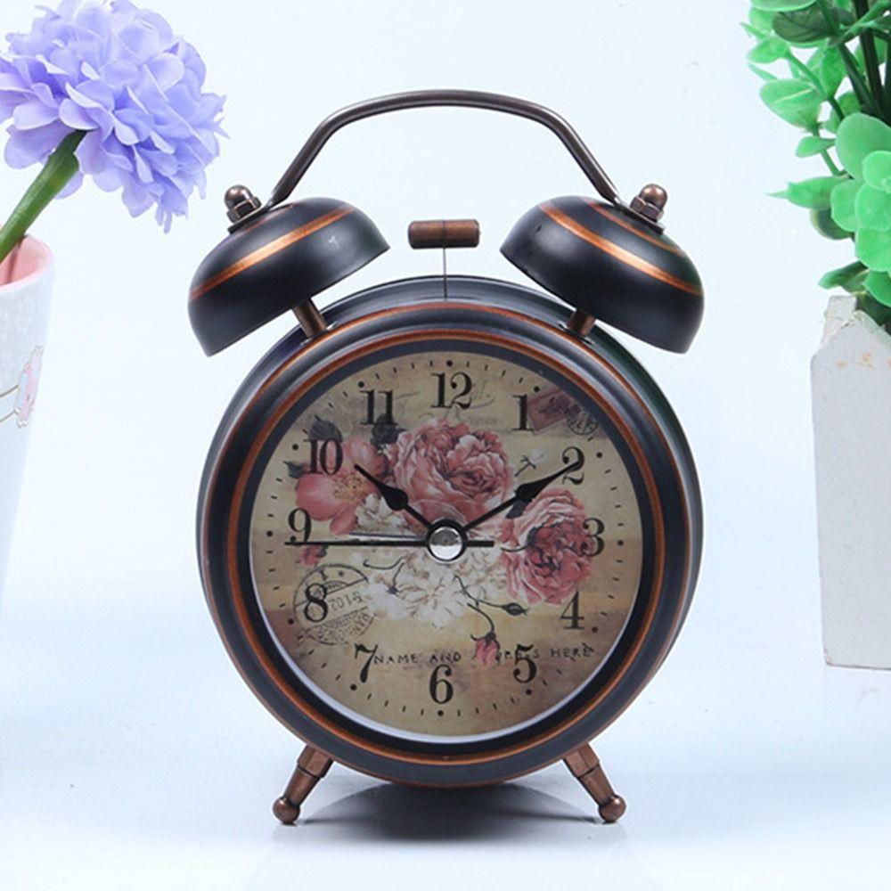 Plastic. Vintage Retro Alarm Clock Small Table Desk Quartz Clock Bedroom Living Room