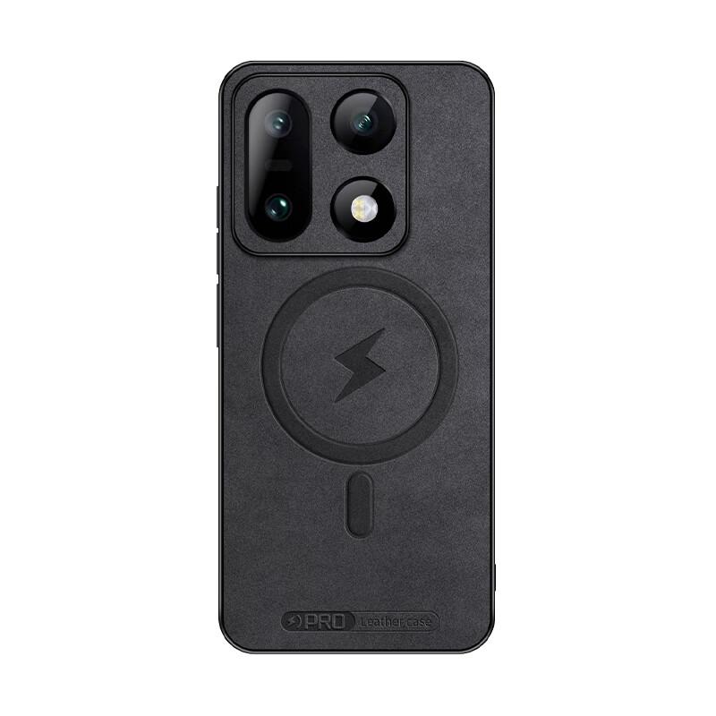 OnePlus 15 Phone Case 1+15 Protective Cover Drop-resistant Full Coverage Magnetic Soft Minimalist Luxury Leather Durable Black