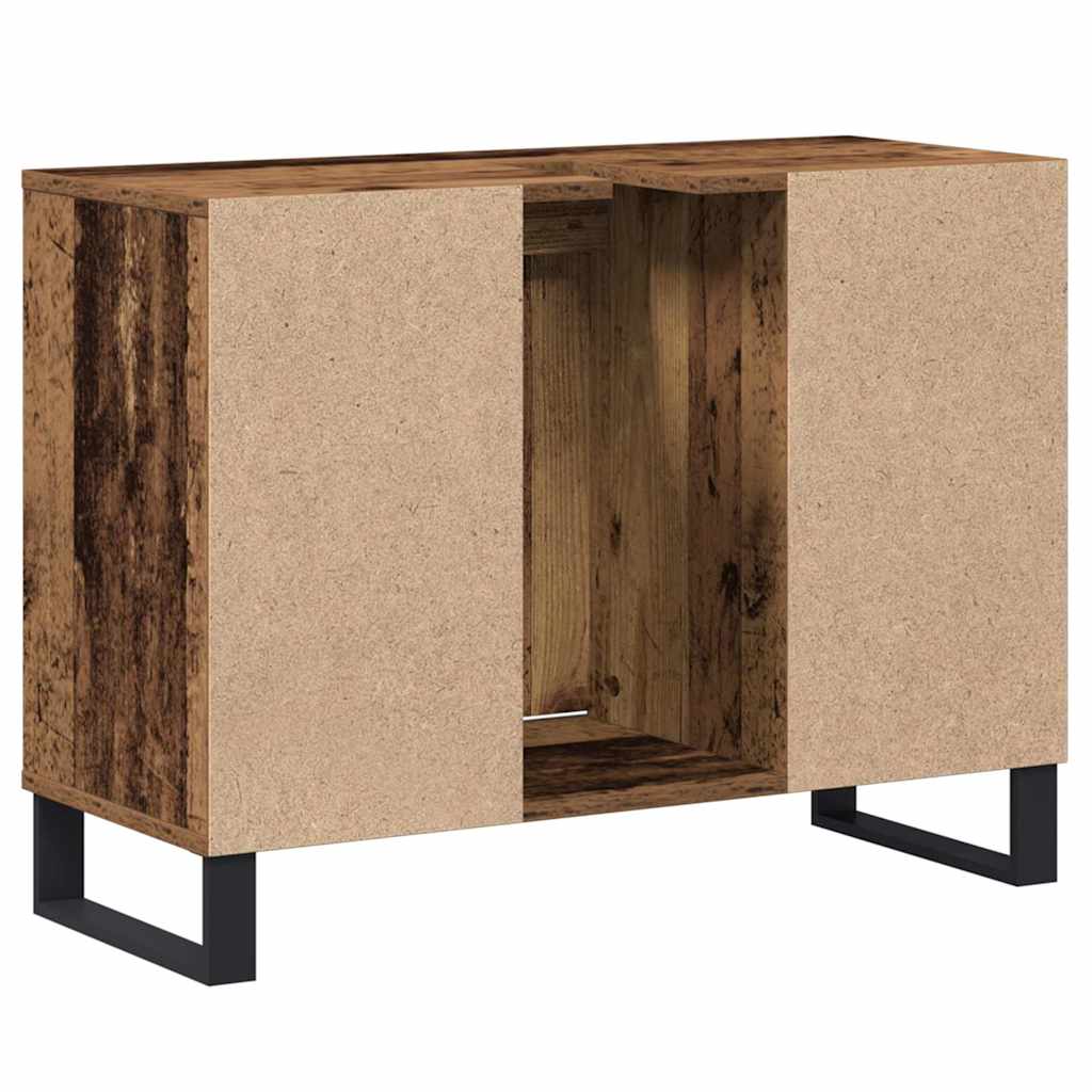 Bathroom Cabinet with Door Rustic Wood Finish 80 x 33 x 60 cm Engineered Wood