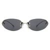 UV Protection Retro Eyeglasses Y2K Style Decorative Sun Glasses Cool Frameless Sunglasses  Holiday