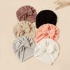 INS Style Baby Kids Headwear with Bow - Stretchy Elastic Newborn Jacquard Bonnet Hat Infant Turban Cap for Girls Boys 0-2 Years Old