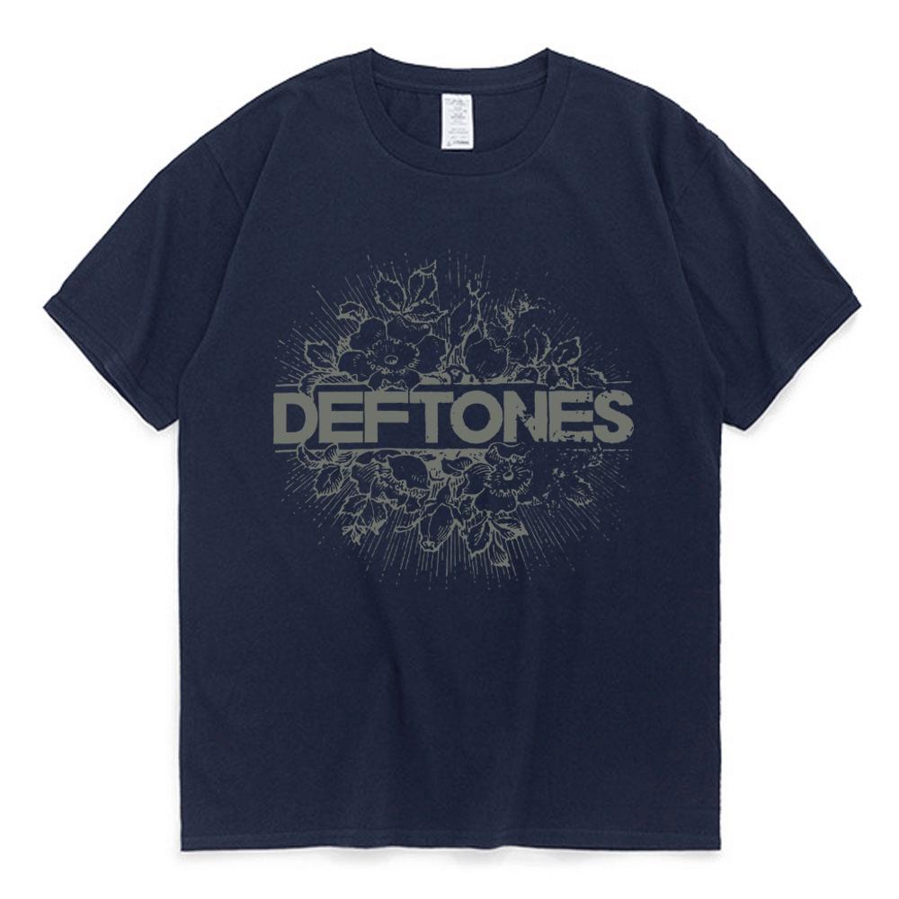 Punk Metal Rock Band Deftones Floral Burst Image T-shirt Men Street Vintage Casual Cotton T Shirt Gothic Harajuku Tee Shirt Male