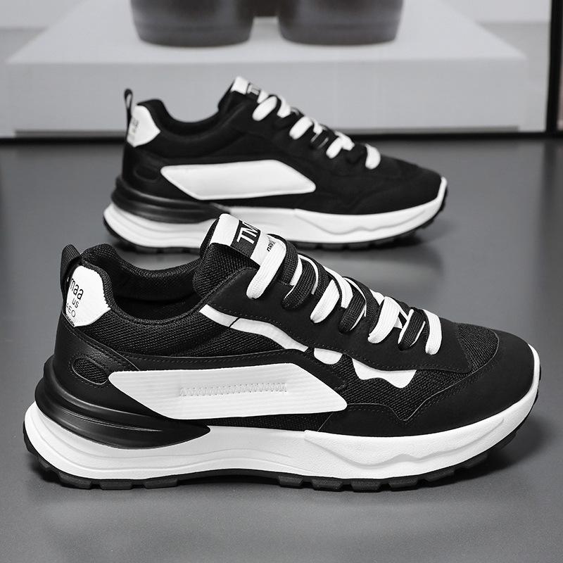 Fashion Spring and Summer New Breathable Men's Shoes with Thick Soles, Anti Slip and Wear-resistant Running Sports and Leisure Shoes