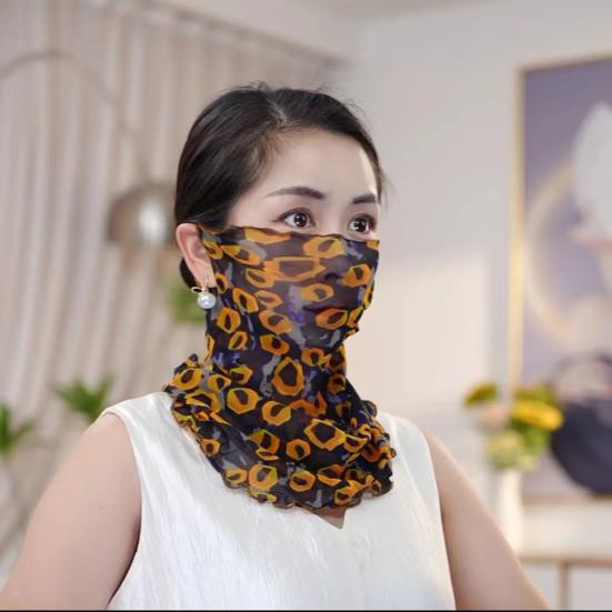 Printed Summer Neck Scarf Breathable Sun Protection Scarf Outdoor Sport Neck Tube Face Mask Multipurpose Scarf for Cycling Daily Use