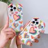 For iPhone 16 15 14 Samsung S25 S24 S23 A06 A13 A14 A15 A16 A55 Redmi 14C 13C Note 14 13 12 Colorful Love Heart Soft Wave Ege Shockproof Case