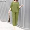 Women Blouse and Pants Casual Two Piece Suit Sets