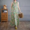 Sleeveless Plus Size Cotton Vintage Floral New In Dresses for Women Casual Loose Long Summer Dress