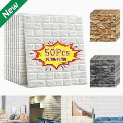 50/40/30/20 шт. 3D-наклейка на настенную плитку, пенопластовые самоклеящиеся обои для предотвращения столкновений, водонепроницаемая влагостойкая потолочная наклейка, легко наклеивается и очищается