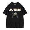 Gothic Retro T-shirt Autism Funny Skull Fan Autism Pattern T-shirt Punk Y2K Short Sleeve Suitable for Both Men Women Oversize