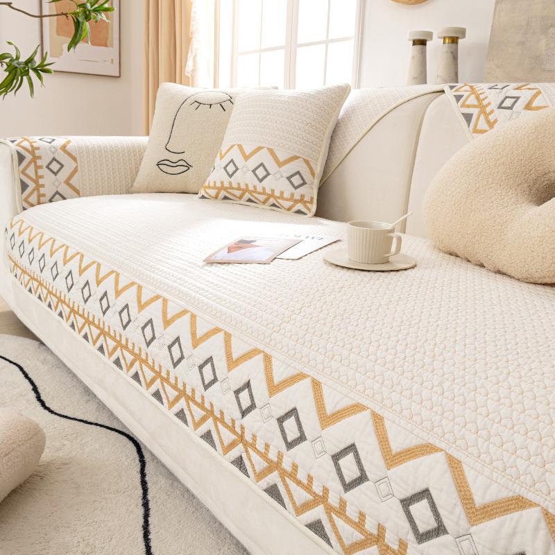 Подушка для дивана из чистого хлопка, универсальный чехол для полотенец на четыре сезона, нескользящая подушка для сиденья, чехол для дивана, пылезащитный чехол