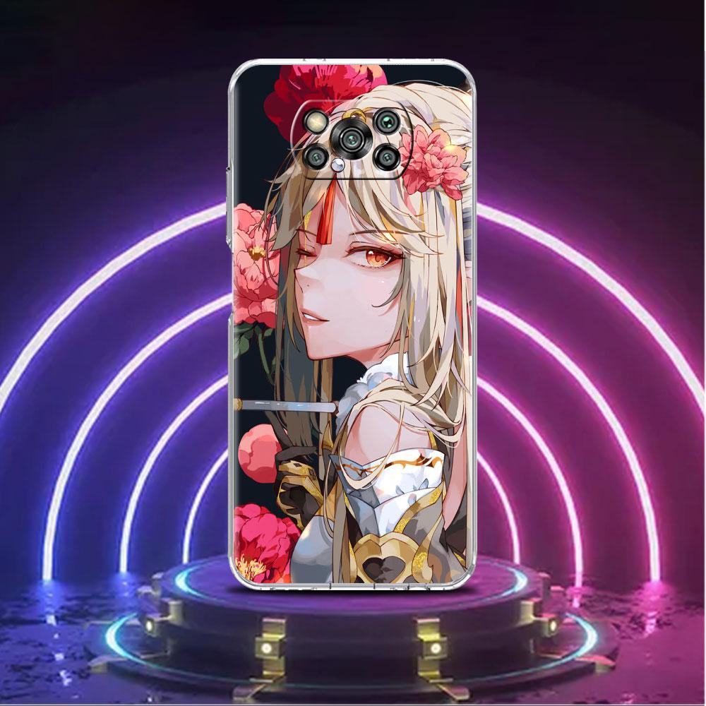Прозрачный мягкий чехол для Xiaomi Mi Poco X3 NFC M3 F3 12 11 Lite 11T 10T X3 Pro Note 10 9T F1, чехол для телефона Genshin Impact Raiden