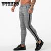 Модные мужские брюки в клетку, повседневные спортивные брюки, молодежные эластичные тонкие трендовые универсальные длинные брюки маленького размера