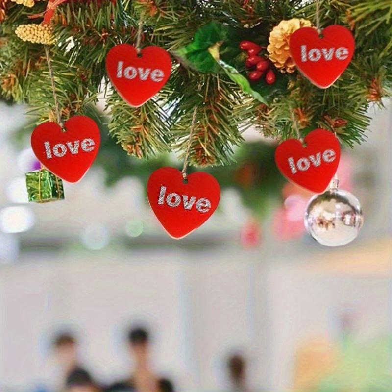 50Pcs/Pack Wood Heart Tags Hanging Craft DIY Wood Tags Hanging Tags Wooden Heart Scrapbooking Craft Wedding Party Home Decorations