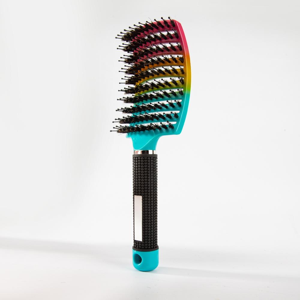 Flexible Anti-Static Hairbrush Scalp Massage Comb Brush Custom LOGO Blow-Drying Hair Styling Curved Detangling Vent Hair Brush