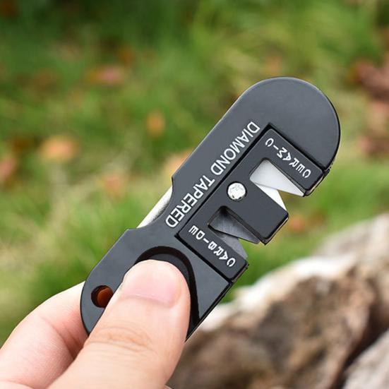 Карманный точильный инструмент для улицы, высокая твердость, алмазный материал, мини-точилка для ножей, портативная шлифовка рыболовных крючков, многофункциональный инструмент для заточки ножей