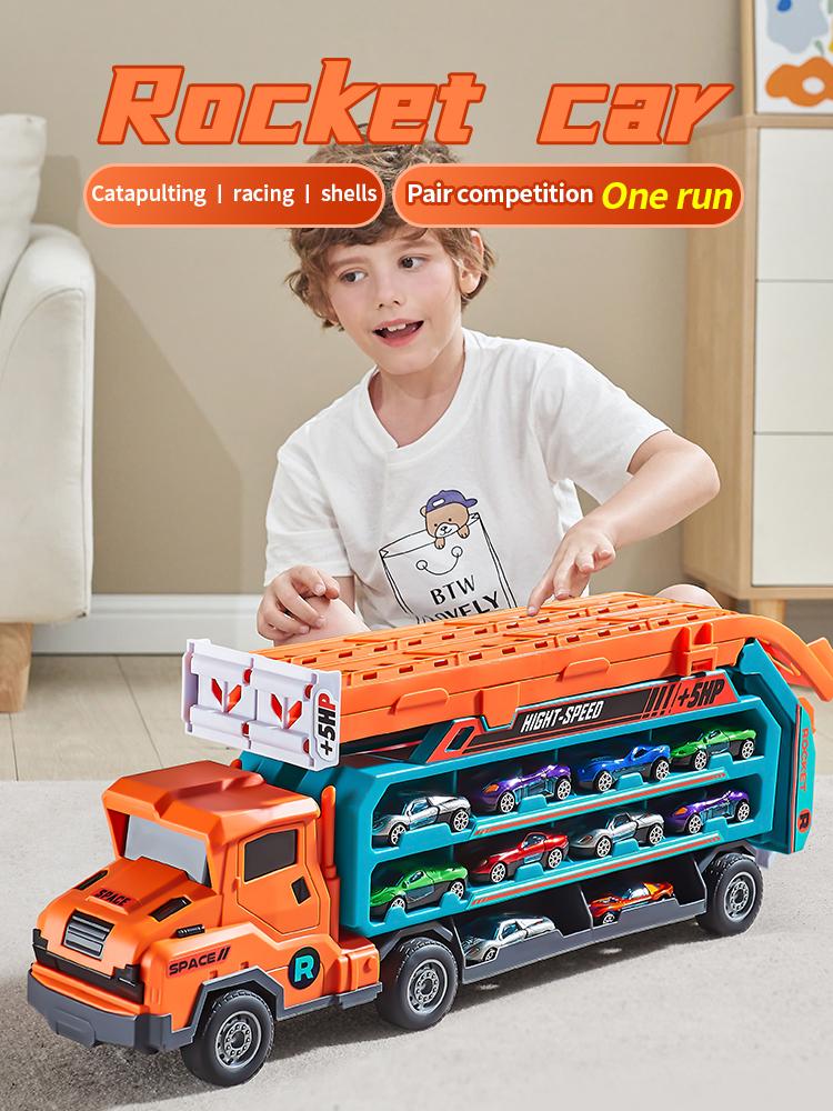 Автомобиль-гоночный трек типа Coaster-Rocket Lift Transformed Racing Car Combination-Рождество, День благодарения, Хэллоуин, Новый год, день рождения