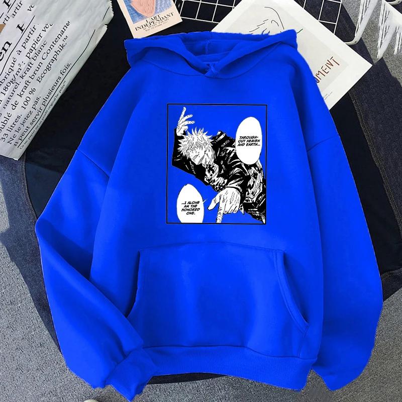 2023 New Anime Jujutsu Kaisen Satoru Gojo Hoodie Oversized Autumn Winter Fleece Sweatshirt Unisex Women Long Sleeve Pullover