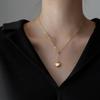 Fashionable Exquisite Golden Heart Pull-up Necklace Women Versatile Collarbone Chain Temperament Personality Accessories