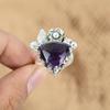 Натуральный африканский аметист цветок модное кольцо обещания ручной работы ювелирное изделие серебро 925 пробы