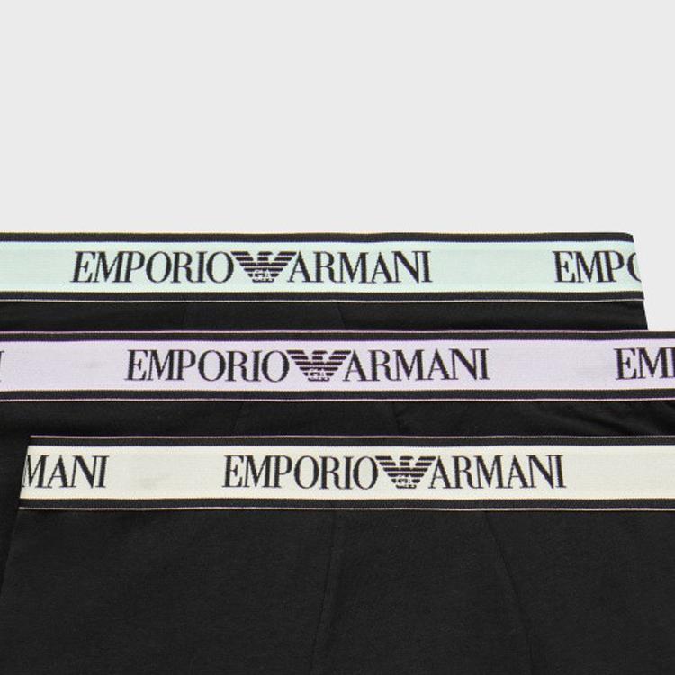Emporio Armani Мужское нижнее белье Боксеры Повседневные с принтом логотипа и букв SS24 3 шт. Черный 111357-4R717-50620