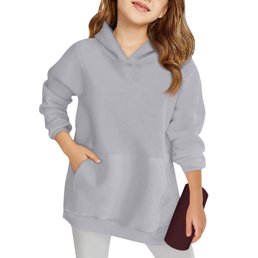 Зимние однотонные толстовки с капюшоном и длинными рукавами для мальчиков и девочек