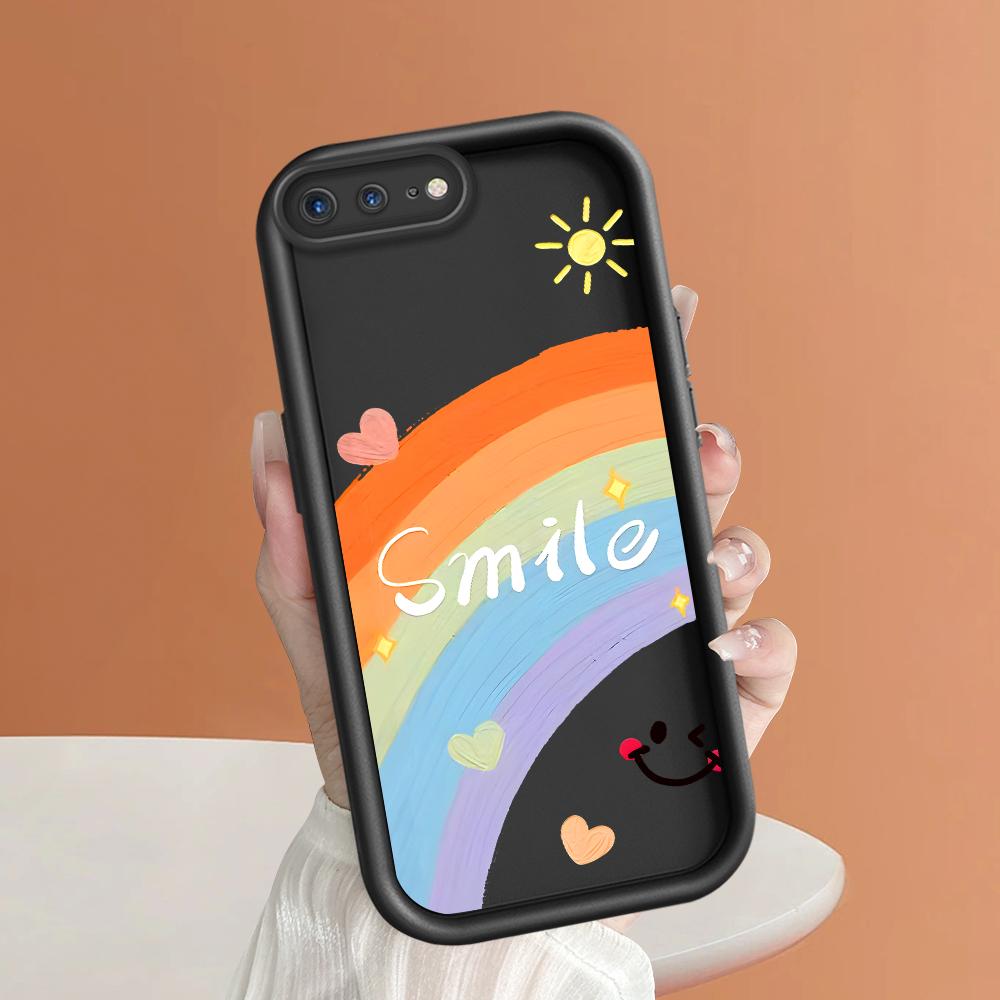 Colorful Rainbow Smile Face Pattern Phone Case for iPhone Samsung Galaxy Xiaomi Redmi POCO HUAWEI Honor Shockproof Rubber Cover Casing