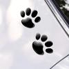 Black 3D Chrome Dog Paw Footprint Sticker Decal Car Emblem Decoration