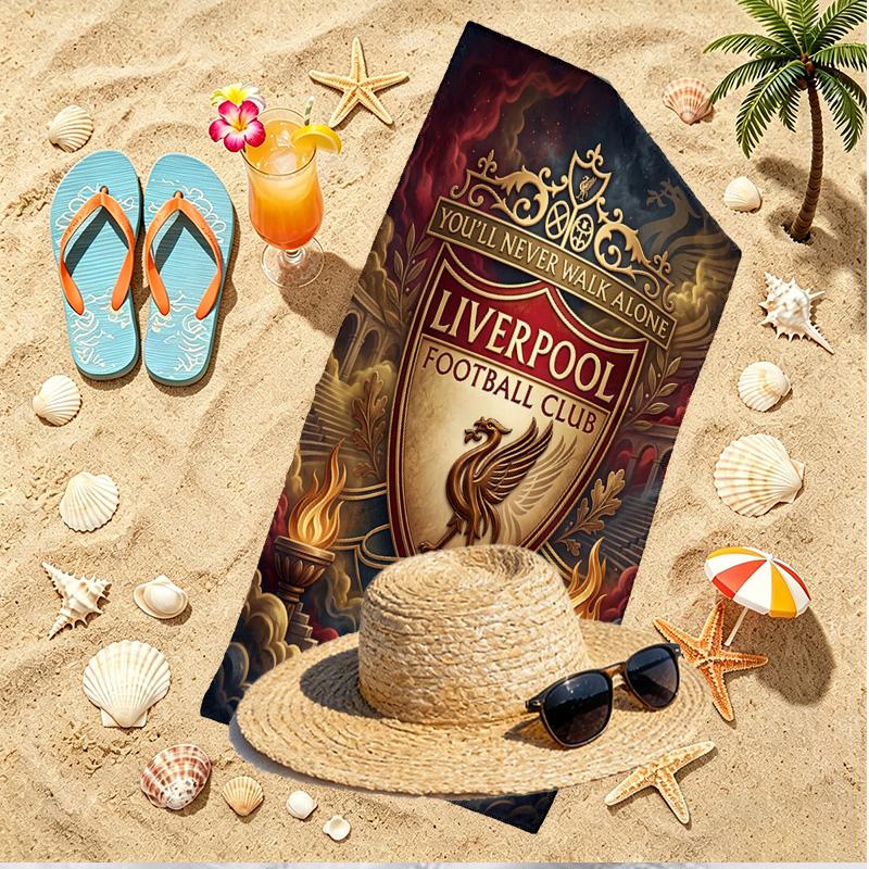 Liverpool Football Club Print Beach Towel, Versatile Lightweight Absorbent Beach Towel for Pool Surf Yoga Bathroom, Perfect Birthday Holiday Gift