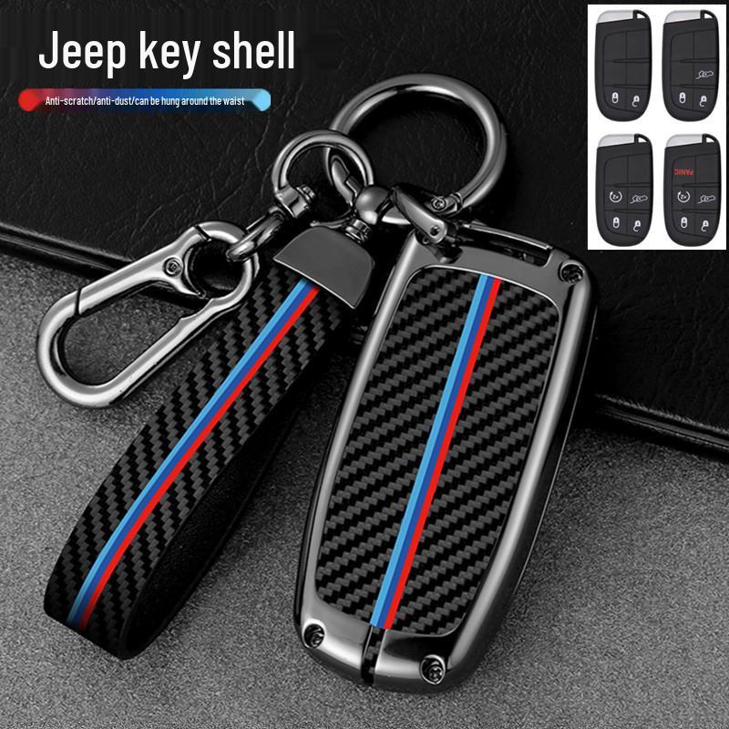 Чехол для ключа JEEP Compass, Renegade, Grand Commander и Grand Cherokee с мужской пряжкой-ракушкой