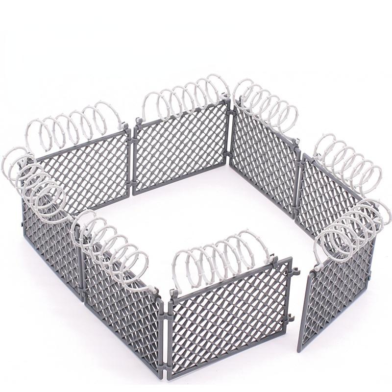 Military Building Blocks DIY Blocks Parts Toys for Boys Wire Mesh Accessories Protective Isolation Net Roadblock War Scene