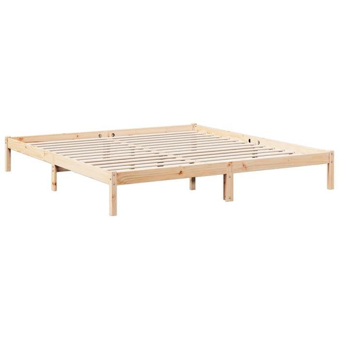 VidaXL Cadre de lit extra long sans matelas 180x210 cm bois massif pin, lit, meuble de chambre, lit en bois, lit double, 852410