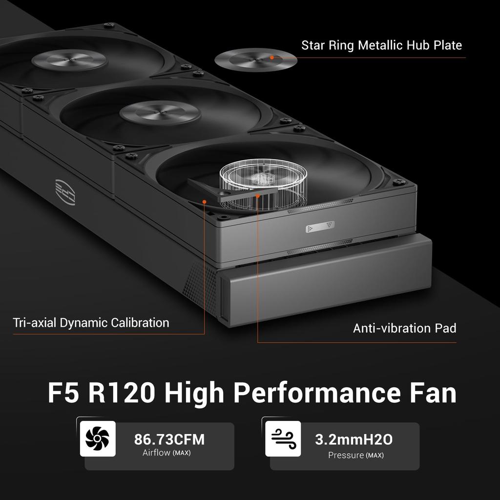 PCCOOLER CPS DS360 AIO жидкостный процессорный кулер 360 мм радиатор с ЖК-дисплеем 3 бесшумный поддерживает ARGB совместим с Intel LGA AMD черный монитор, вентиляторы, подсветка,