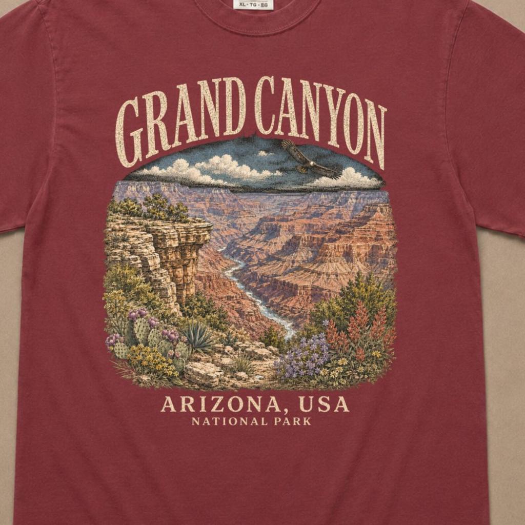 Grand Canyon National Park Shirt, Arizona National Park Tee, Retro Canyon T-Shirt, Southwest Desert Travel Shirt, National Parks Shirt