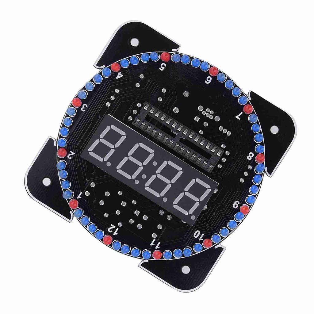 DIY Light Control Rotation Digital LED Electronic Temperature Clock Kit Suite WUSB Cable Blue