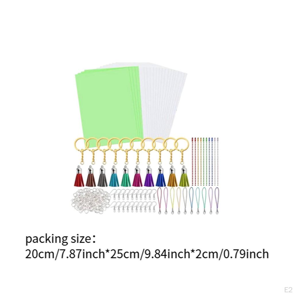 20Pcs Heat Shrinkable Sheet Materials,Heat Shrink Film Papers Kit,Art Crafts,Blank,Handcraft,Shrink