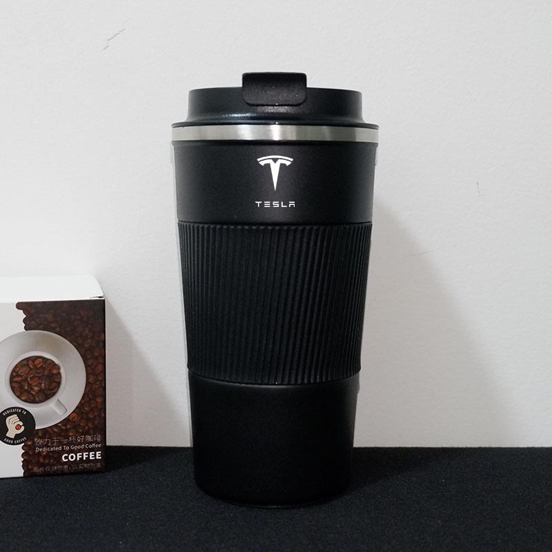 ALQ1 510ml Stainless Steel Coffee Tumbler Thermos Cup Travel Thermal Mug For Tesla Model 3 Model S Model X Y Roadster Car Sticker