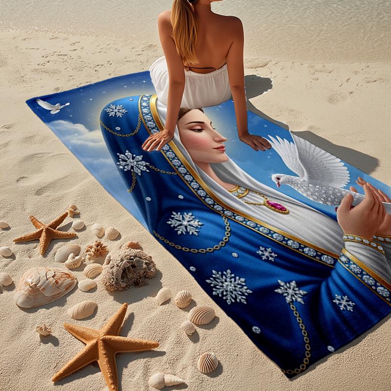 Our Lady Of Guadalupe Maria Beach Towel, Super Soft Microfiber, Gift for Her/Him, Birthday, for Pool, Beach, Travel, Home Decor Fan gifts