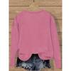 Simple and clean lines with English letter pattern print, fashionable and elegant women's casual sports-style top for spring, autumn, and winter,