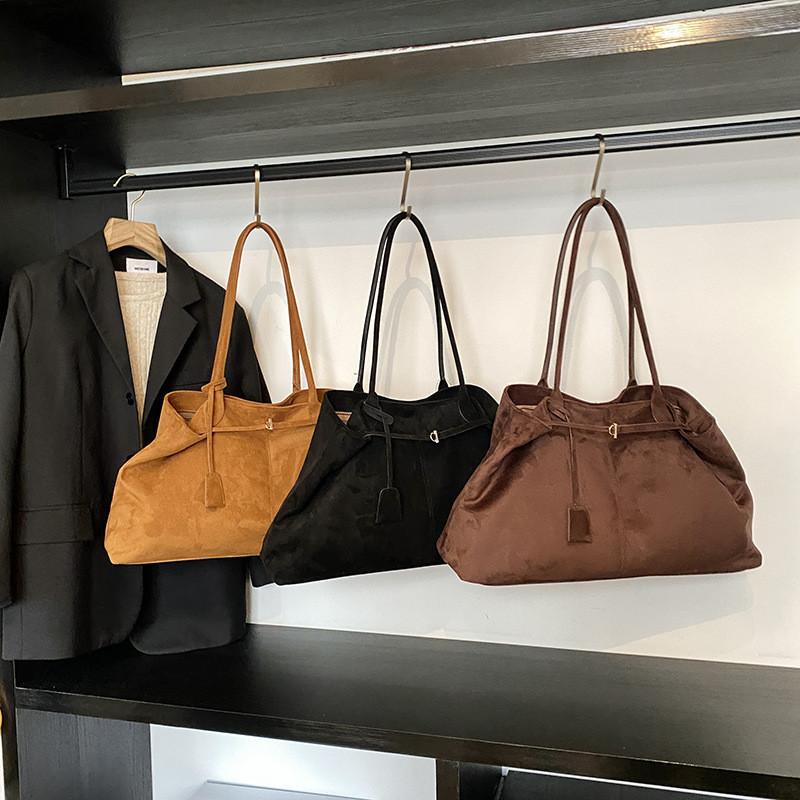 Solid Color Large Capacity Women Casual Suede Tote Bag For Women For Commuting