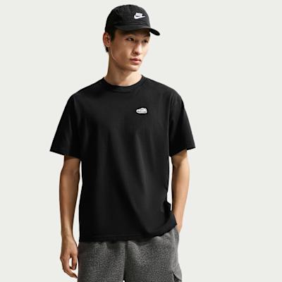 Nike Спортивные футболки Мужские Черные С круглым вырезом Умеренные