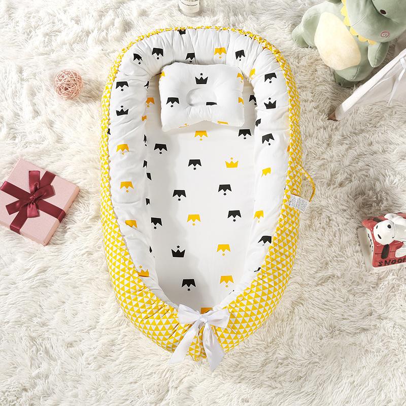 Складная съемная переносная противоударная детская кроватка средняя кровать бионическая полностью съемная детская подушка для путешествий