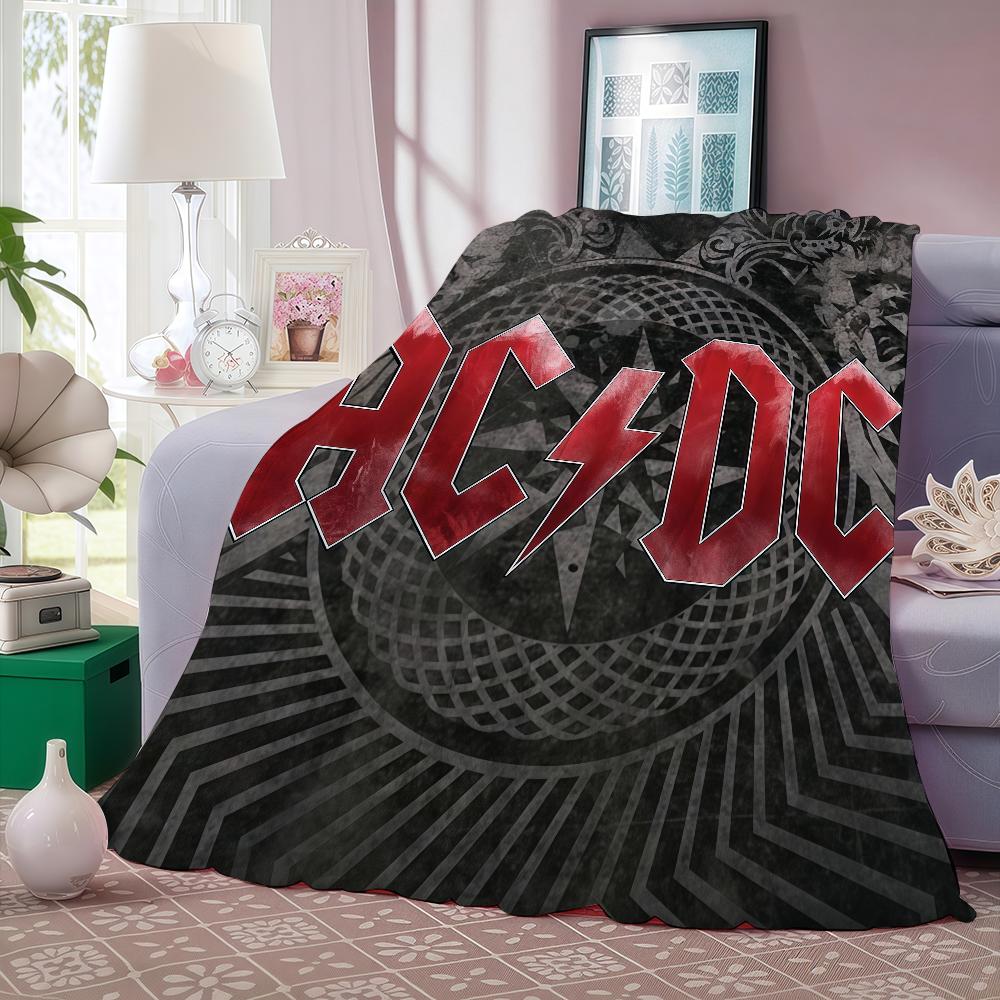 Плед Rock Band A-ACDC Теплый и Мягкий Подходит для Спальни Гостиной Дивана-Кровати Офиса Путешествий Кемпинга