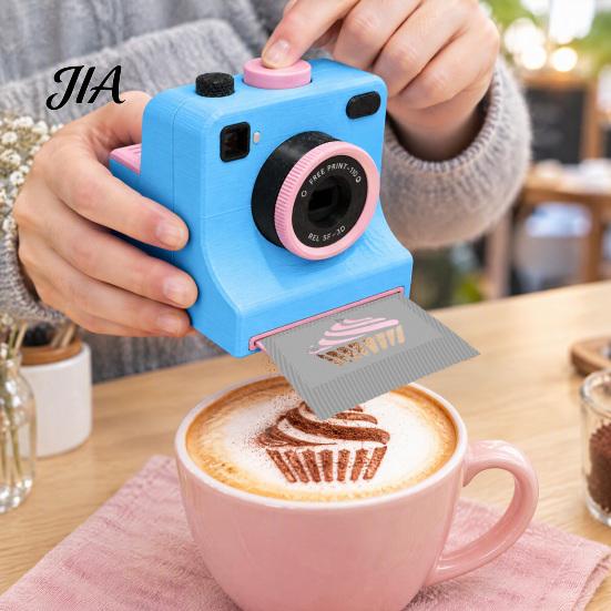 Kitchen Gadget for Latte Art 3D Printed Coffee Printer, Manual One-Click Powder Stencil Maker with DIY Drink Decorator Interchangeable Template Cards