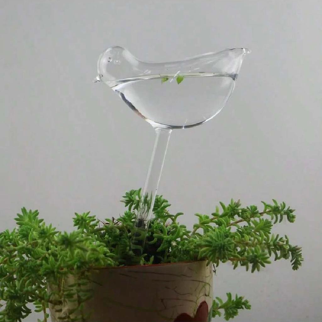 1 bird shaped transparent watering stake, 1 automatic watering device, used for watering plants, suitable for home gardening