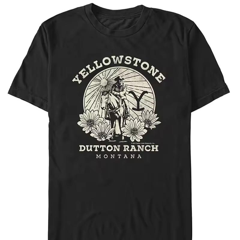 Yellowstone Dutton Ranch Graphic Cotton Unisex T Shirt 2026 Summer New Y2k Men's vintage Fashion Tee oversize Streetwear Tshirts