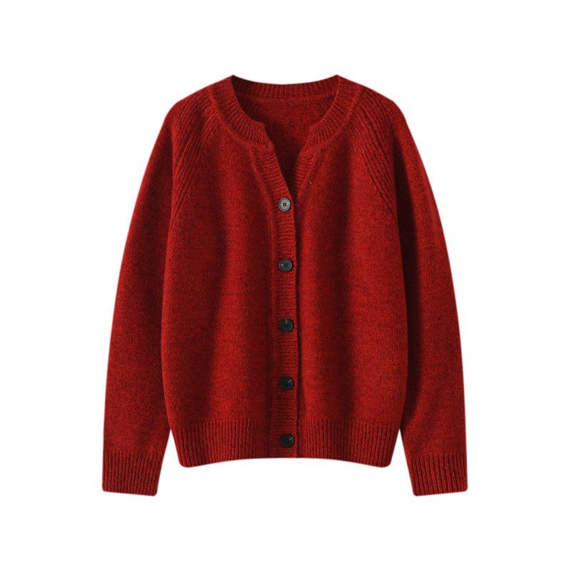 Autumn And Winter Fancy Sweater Knitted Sweater Long-Sleeved Shoulder Cardigan Top Wool Versatile Skin-Friendly Soft Warm Fashion Sweater