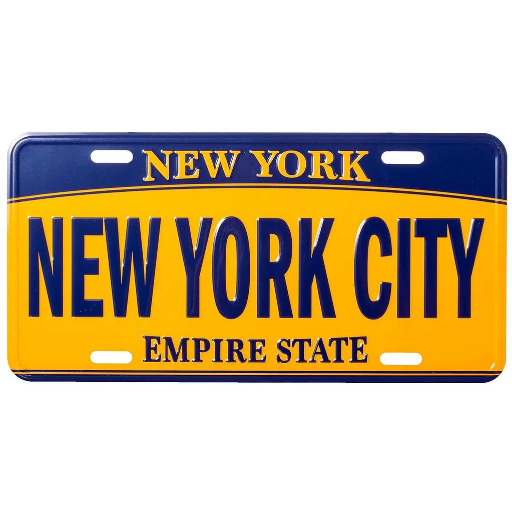 Vintage License Plates Decoration Signs Vintage New York Zurich Dublin Athens City Tags Metal Automotive Signs For Car Front