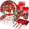 Christmas Themed Party Supplies Holiday Decorations Party Arrangements Christmas Flag Paper Plates Paper Cups Paper Towels