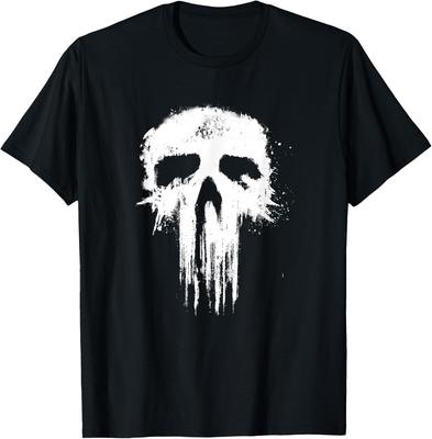 Marvel Punisher Paint Splat Skull Vintage Chest Logo T-Shirt