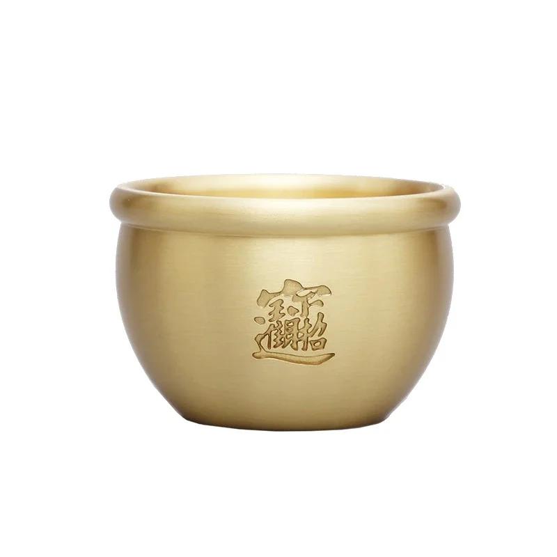 Pure Copper Cornucopia Attracts Wealth Into Treasure Cylinder Study Desktop Decorations Handicraft Ornaments Vintage Home Decor